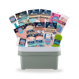 Minky Wilde Summer Cleaning Bundle, 15 Cleaning Products with 2 Storage Caddies, Microfibre Cloth, Sponges & Scourers, Home Essentials, Kitchen Accessories