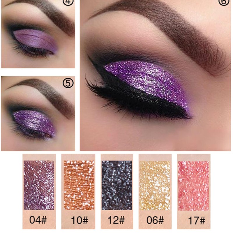Black Liquid Glitter Eyeshadow & Eyeliner - Shimmer Sparkly Smudge-Proof