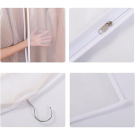 Protector Funda Ropa Traje 5pzs Guardar Cubrepolvo Colgante Bolsa Portatraje Cubrevestido Closet (60x100 cm)