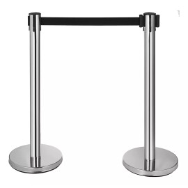 Vevor Control de filas Poste Separador de Filas 2 Poste Delimitador Fila Controlador Multitud Plateado Negro