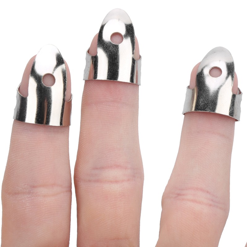 12Pcs Finger Picks Metal Celluloid Index Thumb Cots Guitar Playing