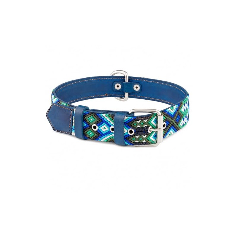 Collar de perro de piel, diseo bordado, collar de perro