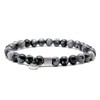 Nato Cuff - 925 Sterling Silver Bracelet - Obsidian Snowflake