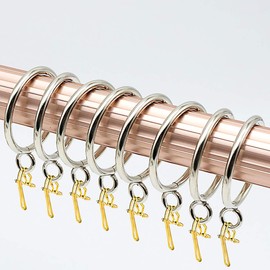 CCUCKY 100pcs Metal Curtain Hooks, Polished Curtain Header Tape Drapery Hooks (Gold)