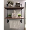 LooftMate Industrial Pipe Shelf,2 Tiered Metal Towel Racks for Bathroom,20"