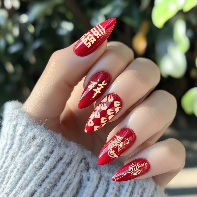 PH PandaHall 5pcs Traditional Chinese Style Nail Stamping Plates, Lucky