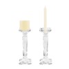 DONOUCLS 2-Pack Crystal Candlestick Holders, Clear Crystal Taper/Pillar Candles Holders,Table