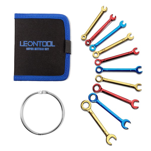 LEONTOOL Mini Spanner Set, Thin, Short Combination Wrench Set, Ultra