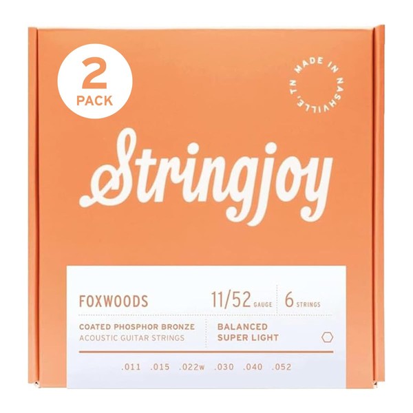 Stringjoy Balanced Super Light Foxwoods Coated Phosphor Bronze Acoustic Guitar