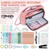 KUNQUN Large Pencil Case, Handheld Storage Pencil Bag, pink, Compact