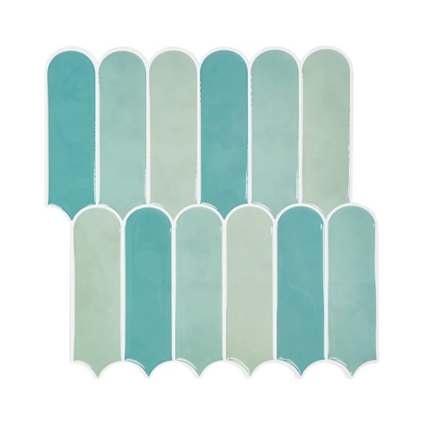Green Peel and Stick Backsplash, Self Adhesive Feather Stick on