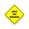 DOG ON BOARD WARNING SAFETY BUMPER STICKER Yellow Sign Car