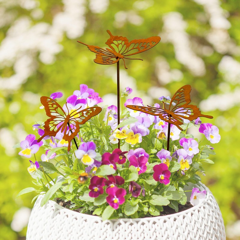 Decorative Garden Stakes, Butterfly Metal Decor for Lawn, Patio and