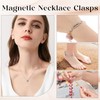 5Pcs Silver Magnetic Necklace Extender, Magnetic Necklace Clasps and Closures