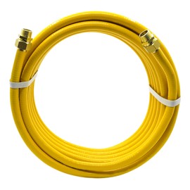 1/2" CSST Gas Line 100ft Flexible Gas Line,Corrugated Stainless Steel Tubing with 4 Male Fittings for Natural Gas and Propane (100Ft 1/2inch)