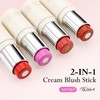 Boobeen Cream Blush Stick for Cheek and Lips, Soft and