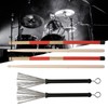 Drum Stick Brush Set Jazz Retractable Metal Wire 5A Bamboo