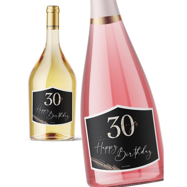 JoliCoon - 30th Birthday Bottle Labels - 30th Birthday Decorations - Golden Glamour