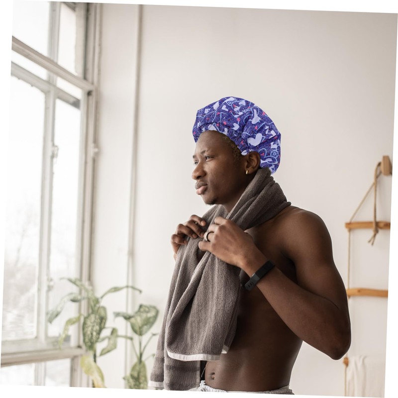 TOVINANNA 2 Pcs Men's Shower Cap for Bath Hair Beauty