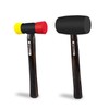 YIYITOOLS 2-Piece Rubber Mallet Set-24oz Wood Handle Rubber Hammer&35mm Dual-Faced
