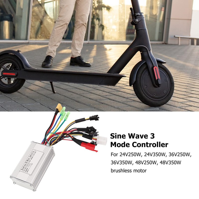 BuyWeek Brushless Motor Controller, 24V 36V 48V 17a 3-Mode Sine