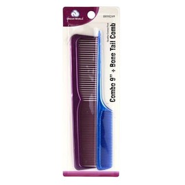 Dream World Comb 9" + Bone Tail Combo Assorted Color 12 pcs Box