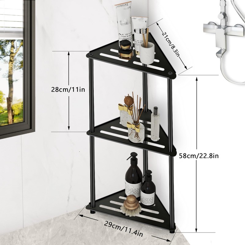 XEENEW Standing Shower Caddy Corner, 3 Tier Stainless Steel Shower