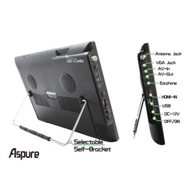 LEADSTAR 14 Inch Portable Digital ATSC TFT HD Screen Freeview LED TV for Car,Caravan,Camping,Outdoor or Kitchen.Built-in Battery Television/Monitor with Multimedia Player Support USB Card