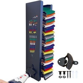 Arsyusyt 4" x 4"× 16" Can Cooler Holder with Bottle Opener, Beer Can Sleeves Storage Organizer and Dispenser for Home Family Bar, Metal (16inch)