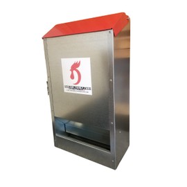 DUNCAN'S FAMILY FARM STORE Space Saving Mountable Steel Poultry Feeder (Front Feed, Front Loading)