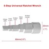 Othmro Universal Ratchet Key with Square Socket 1/2 Inch, 5-Stage