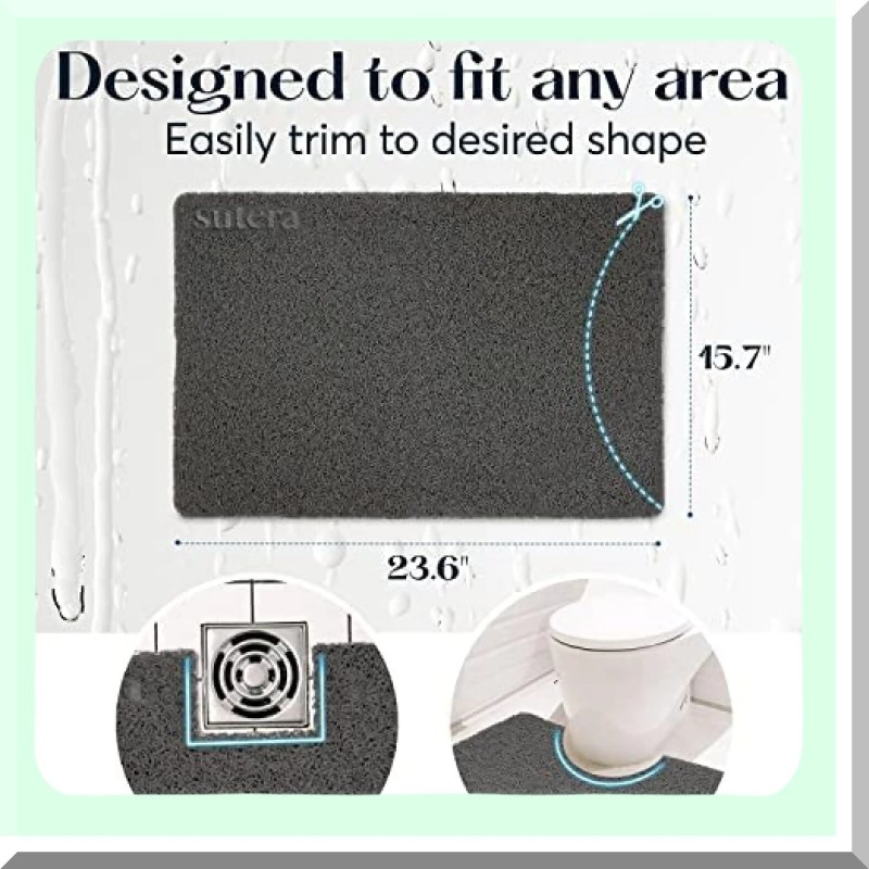 Lunara Nova Slide Guard Bath Mat Non Slip Rubber 23.6