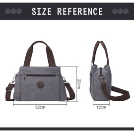 Emprier Women's Vintage Canvas Hobo Handbags Work Shoulder Crossbody Bag Tote Purses Multi-pocket Handbags