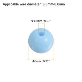 HARFINGTON 1700pcs Acrylic Round Beads 8mm Loose Bubble Craft Bead Assorted Candy Color for DIY Bracelet Earring Necklace Jewelry Making, Light Blue