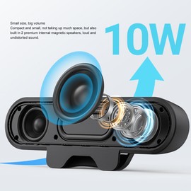 Computer Speakers, Portable Stereo USB Powered PC Speakers External Single Computer Sound Bar with Volume Control Clamps USB C Adapter, for Desktop Laptops