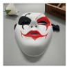 Máscara de Demonio Blanca para Halloween con Detalles Rojos