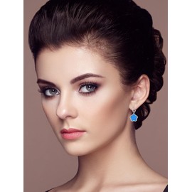 Gold Plated Five Leaf Clover Dangle Earrings for Women Lucky Flower Jewelry, 30*13mm, Stainless Steel, No Gemstone