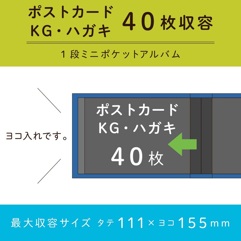 セキセイ SEKISEI アルバム ポケット ハーパーハウス レミニッセンス ミニポケットアルバム KGサイズ 40枚収容 ハガキ