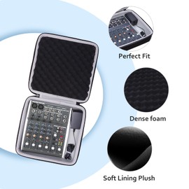 XANAD Hard Mixer Case for Behringer Xenyx 802S, YAMAHA MG06 / MG06X / AG03MK2 Compact Streaming Mixer - Inside: 8.9"x8.9"x3"