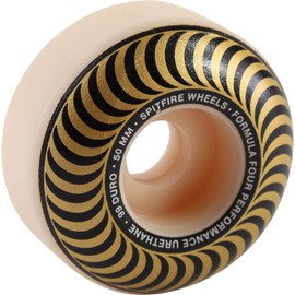 50mm Spitfire Wheels Formula Four Classic Swirl White w/Bronze Skateboard Wheels - 99a with Viper Strike Skateboard Bearings 8mm Precision ABEC 7 Skateboard Bearings - Bundle of 2 Items