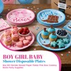 Boots or Bows Gender Reveal Brown Pink Paper Plates Gender