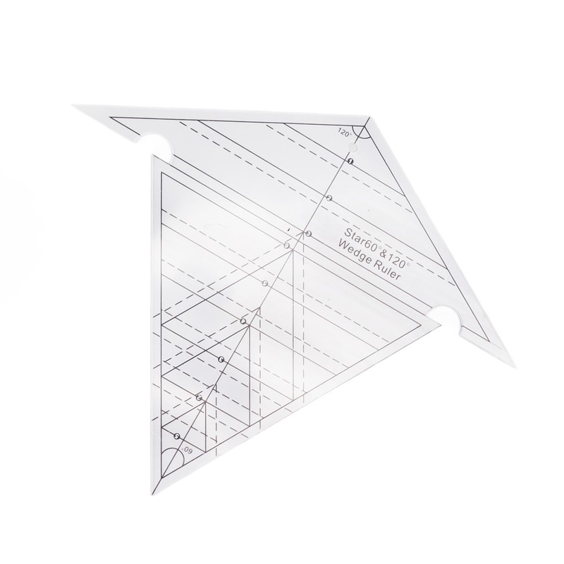 Sewing Wedge Ruler 60 Degree and 120 Degree Acrylic Transparent