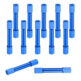 sourcing map 12 Pcs M3 x 40mm Knurled Aluminum Standoff Double-Head Spacer Column for FPV Drone RC Airplane Racing Car Simracing, Dark Blue
