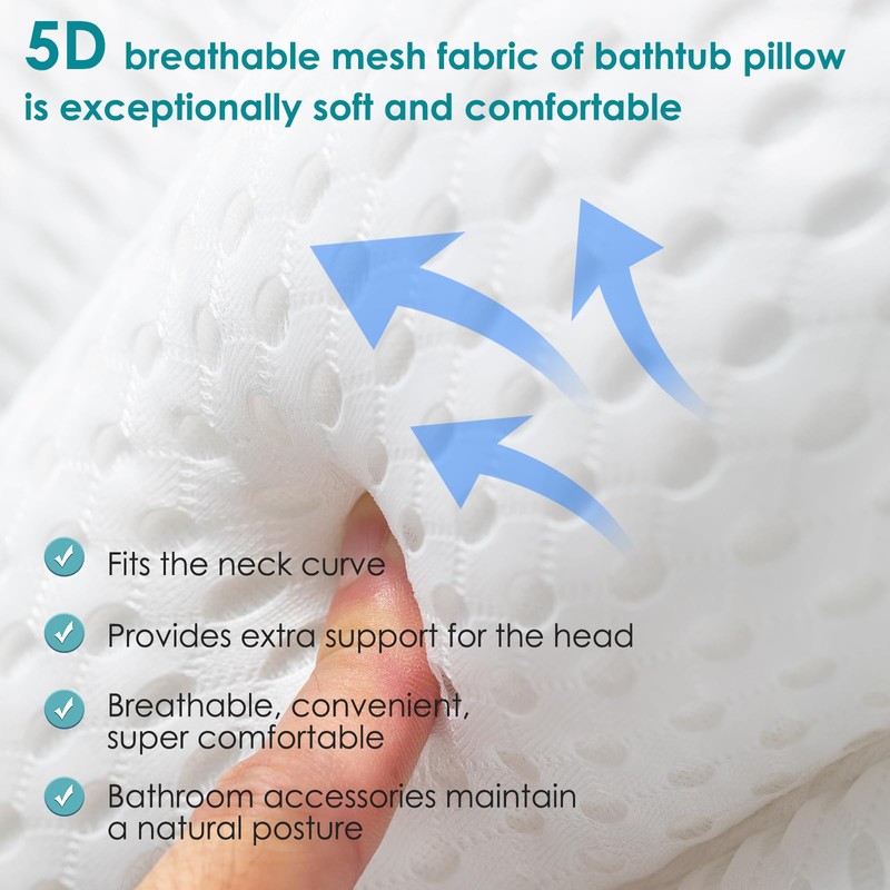 Bath Pillow Bathtub Pillow Luxury Bath Pillows for Tub Neck