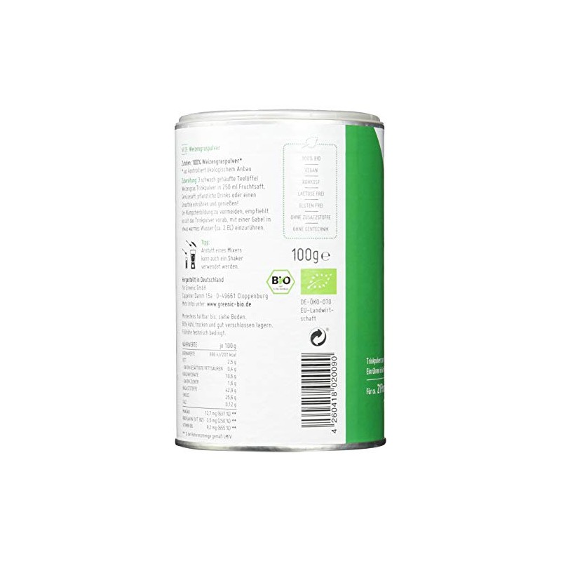 Greenic Wheatgrass Superfood Drinking Powder 100 g