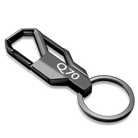 iPick Image Compatible with Infiniti Q70 Gunmetal Black Carabiner-Style Snap Hook Metal Key Chain