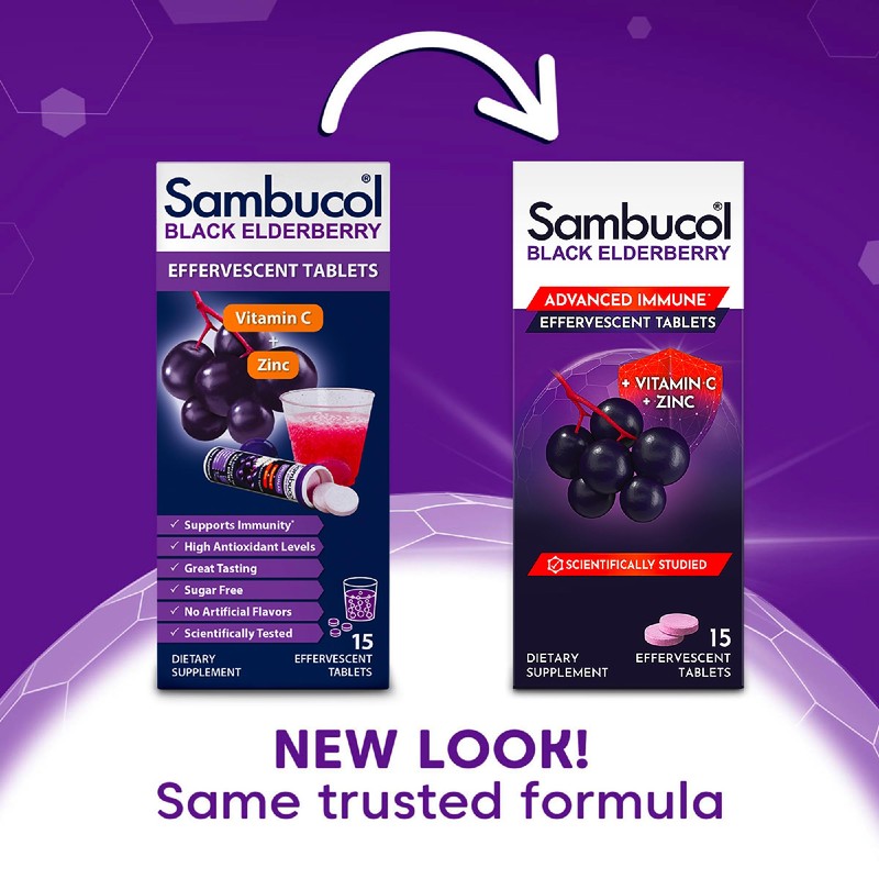 Sambucol Black Elderberry Effervescent Tablets - Elderberry with Zinc and