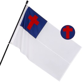 This Christian Flag 3x5 ft: Longest Lasting Christianity Cross Flag, Made From Nylon, Embroidered Image, Brass Grommets, UV Protection Church Jesus Faith Easter Day Decor Perfect for Outdoors!