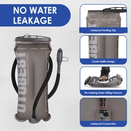 UTOBEST Hydration Bladder Water Bladder 1.5L 2L 3L, TPU Body Water Bag with Insulated Hose, BPA Free Leak-Proof Water Reservoir for Hiking Running Cycling Camping, UTR211
