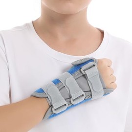 RousuMedi Kids Wrist Support Immobilizer Pediatric Wrist Brace Night Support With Splint To Aid Sprains Strains Support Tendonitis Carpal Tunnel Juvenile Arthritis (Left hand, Large)